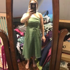 Green Alfred Angelo formal dress with belt